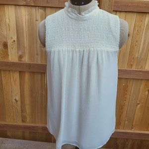 ANN TAYLOR Women's sleeveless smocked top SMALL